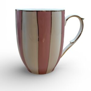 Grace Teaware Pink and White Striped Mug NEW